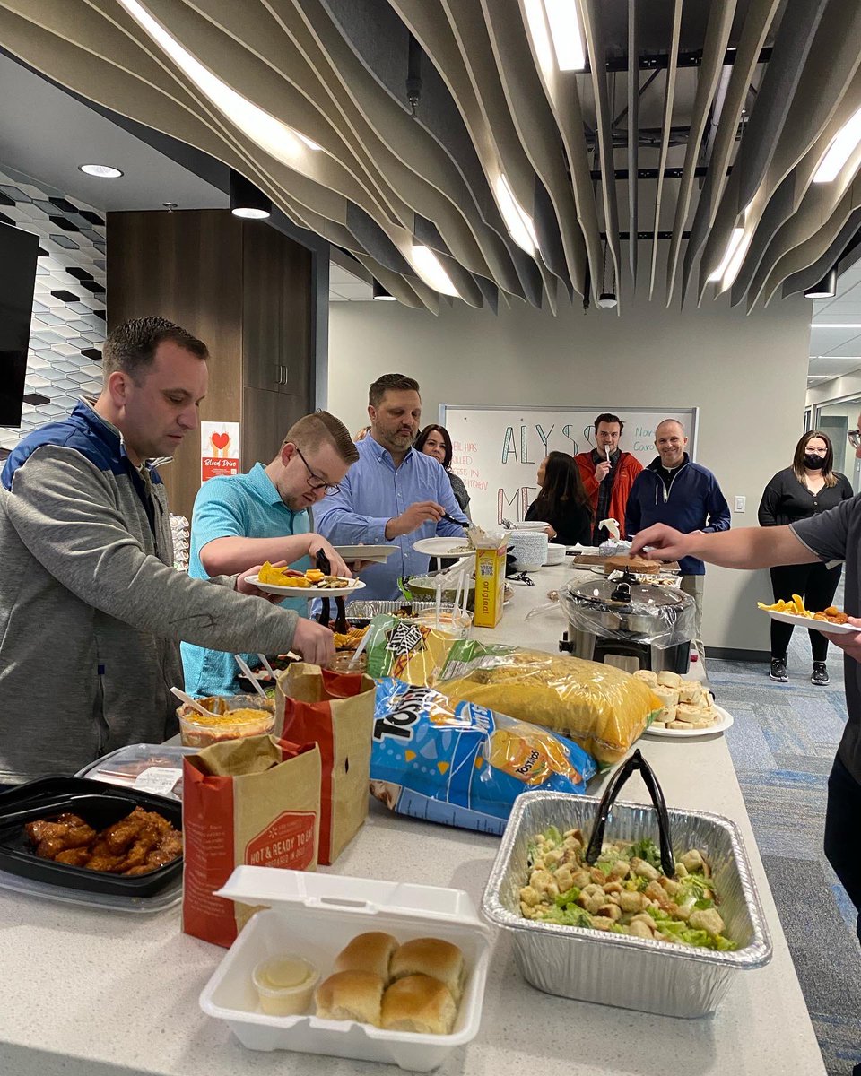 ballventures's tweet photo. Ending this year’s March Madness Tournament with a slam dunk! We enjoyed all the the good food and great company we had at our employee potluck lunch today! 🏀🗑
#marchmadness
#workhardplayhard
#ballventures
#createdevelopbuild
#doanything https://t.co/mYBQ4DadLy