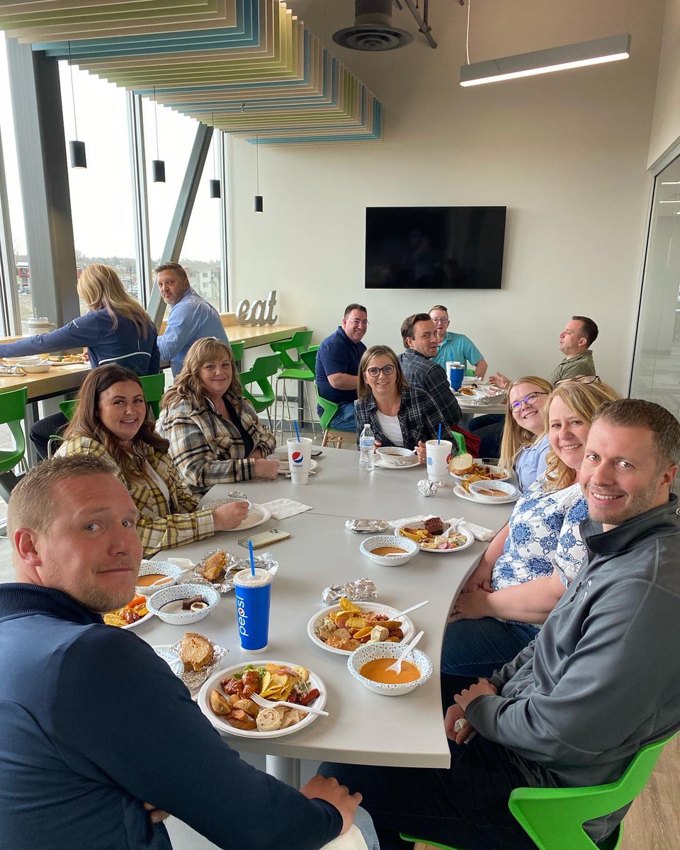 ballventures's tweet photo. Ending this year’s March Madness Tournament with a slam dunk! We enjoyed all the the good food and great company we had at our employee potluck lunch today! 🏀🗑
#marchmadness
#workhardplayhard
#ballventures
#createdevelopbuild
#doanything https://t.co/mYBQ4DadLy