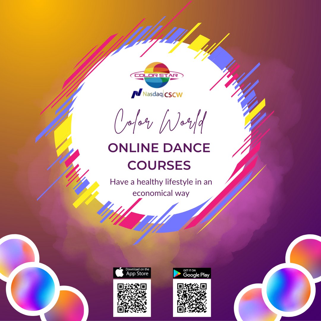 ColorStarTechn1's tweet photo. Still paying for dance classes at the gyms? 
Come to Color World and take the online dance courses from our star instructors. 
Color World helps you achieve a healthy lifestyle in an economical way.

NASDAQ: CSCW
#NFT #Metaverse #Meta #Crypto #sports #lifestyle #gaming https://t.co/tEyuqvEkXP