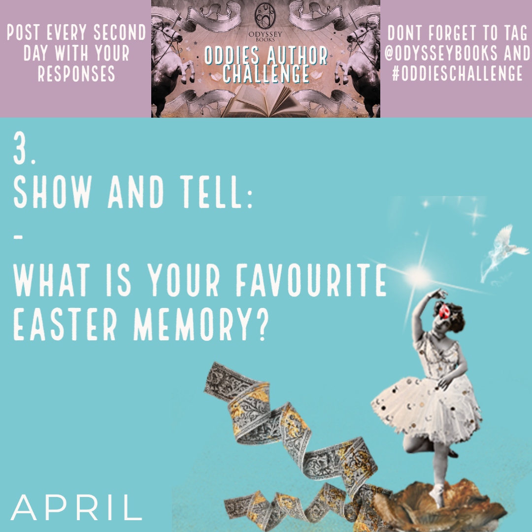 OdysseyBooks's tweet photo. Oddies Author Challenge no.3!
Open to all creatives, don't forget to tag us.

#oddieschallenge #writerschallnge #aprilchallenge #creativeposts #posteverysecondday #thirdchallenge #easterchallenge #easter #odysseybooks #memories https://t.co/zPSN25jmVT