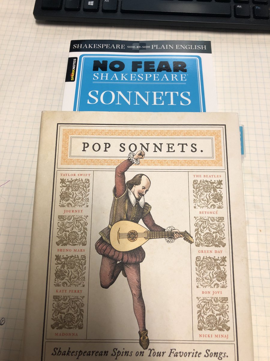 rebeccadunnell's tweet photo. @DelandreaHall When I taught sonnets, I would also pull in the book Pop Sonnets which takes songs &amp; writes them as sonnets. https://t.co/7b1OHA9S1Y