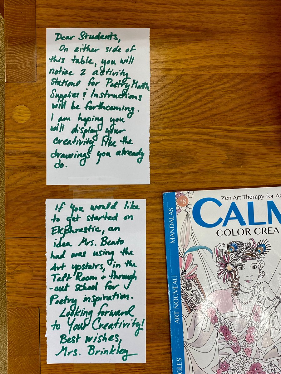 @SMLions fun things are happening in the @SMLionsLibrary! Check out our new #NationalPoetryMonth activity stations. Learn how to #create #EkphrasticPoetry & #BlackoutPoetry. We would love to display your work! Stop by the circulation desk. #SMLionsLibrary #SMLionPride #SMLearns