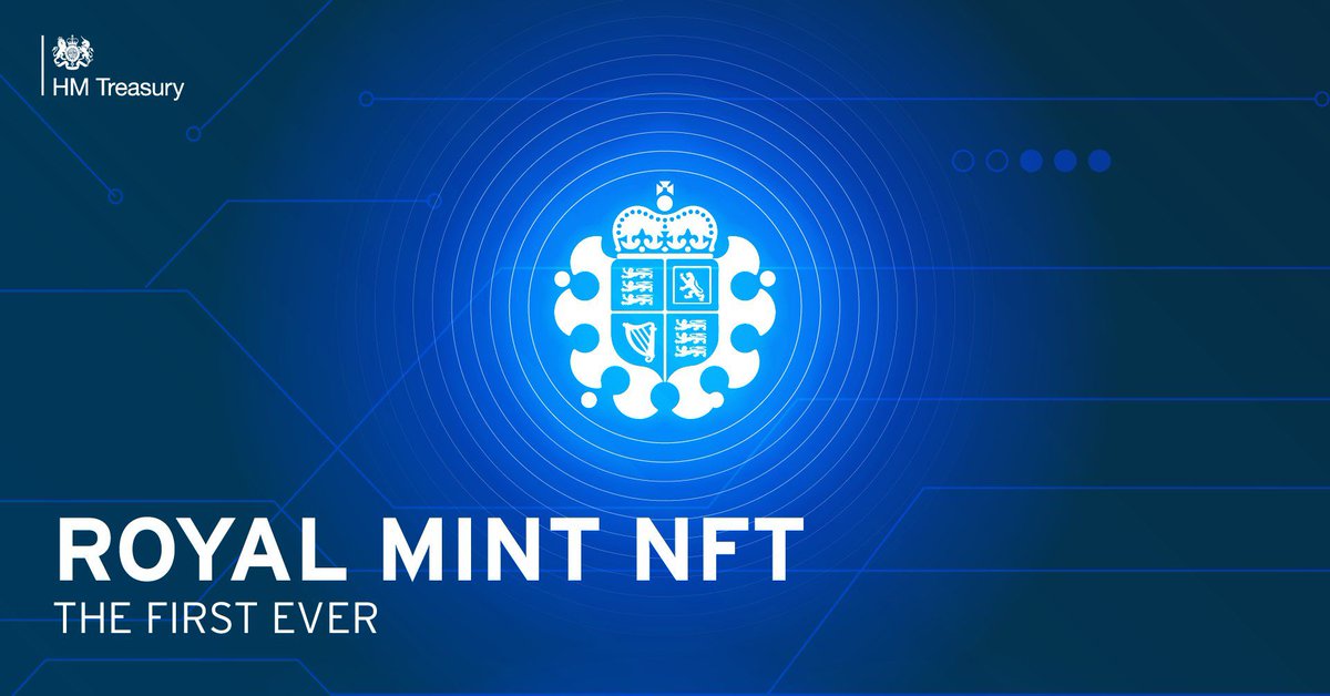 verge's tweet photo. Her Majesty’s Treasury is working on a new kind of mint: NFTs https://t.co/VOgnMljUFc https://t.co/Y6pBEZtbJT