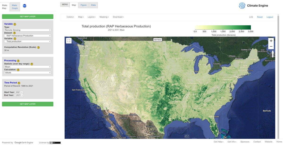 Eric Jensen (@rangespatialist) on Twitter photo Close to having #Rangelands Analysis Platform data added to <a href="/ClimateEngine/">Climate Engine</a>!
The headline will be insights from 40 years of vegetation and #climate/#drought data side-by-side 🌧️🌱
Check out how closely drought and range production relate in eastern Wyoming! 🤯
#RemoteSensing Close to having #Rangelands Analysis Platform data added to <a href="/ClimateEngine/">Climate Engine</a>!
The headline will be insights from 40 years of vegetation and #climate/#drought data side-by-side 🌧️🌱
Check out how closely drought and range production relate in eastern Wyoming! 🤯
#RemoteSensing