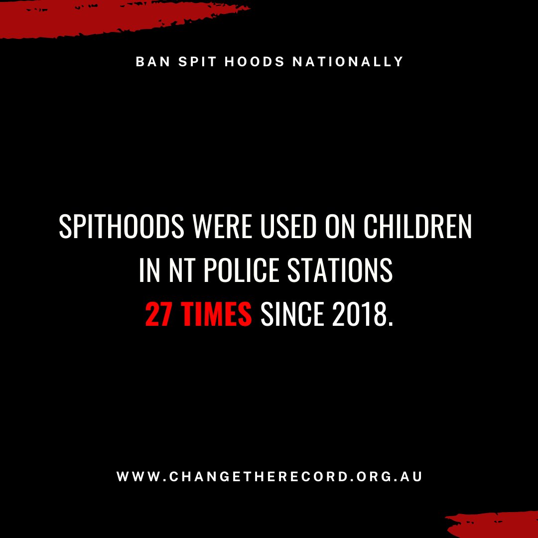 Change_Record's tweet photo. #BREAKING: We have joined with #BanSpithoods Collective @NATSILS_ @Jumbunna_Inst and @humanrightsHRLC  to call for a national ban on spit hoods - condemning the devices as archaic, dangerous and potentially lethal. @TheNTNews 
https://t.co/w92ibKUmq3 https://t.co/4BvCqZGSeM