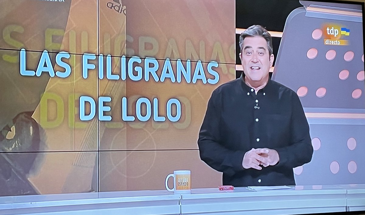 Andresparis1's tweet photo. Gran sección la del gran @lolitobelltall en @EstadioTVE #filigranas  Siempre con una sonrisa en la boca. https://t.co/YHS0Sf8Yv5
