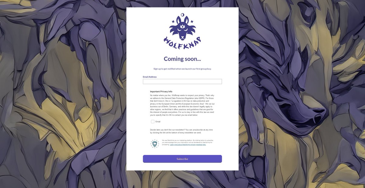 Rawwwwr! The wolf is alive.🐺#Wolfknap

While our website is under construction please sign up for our newsletter at wolfknap.com so you can be informed about our upcoming group buy.