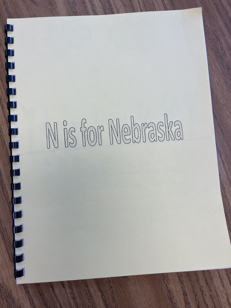 MissVobejda's tweet photo. My students have been busy working on their “N is for Nebraska” books. This is one of my favorite projects that is a culmination of all that they have learned in Nebraska History! #552Bobcat https://t.co/6cBkXUXzlR