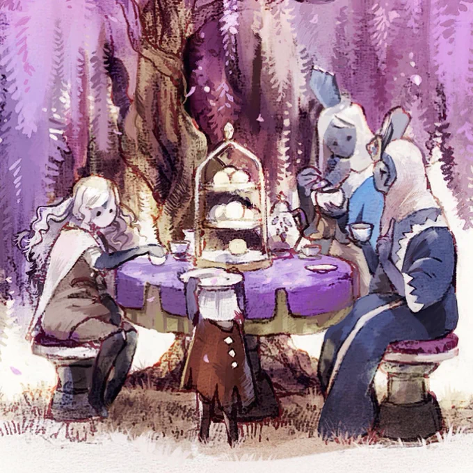 大きな藤の木の下で
仲良くお茶会よ~💠🫖☕️

 #thatskygame
#sky星を紡ぐ子どもたち 