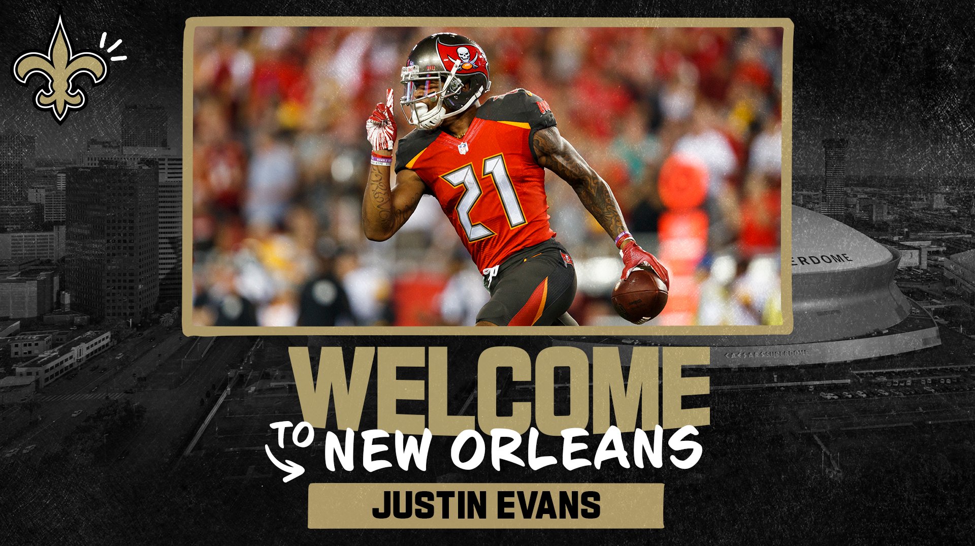 Saints henter Justin Evans via free agency(2022).