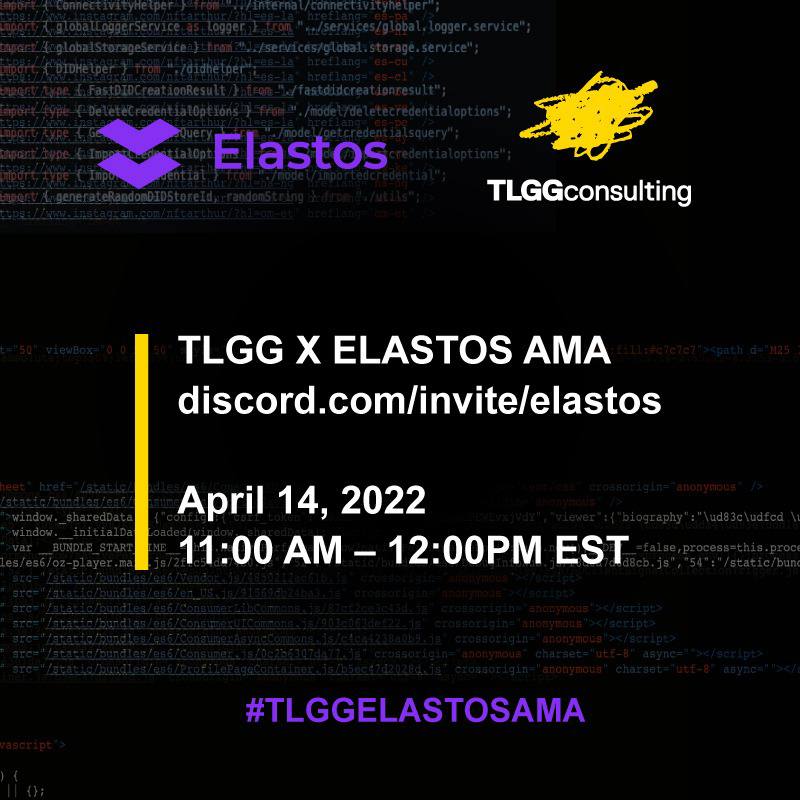 ElastosInfo's tweet photo. Elastos partnered w TLGG on a suite of marketing initiatives. Join our AMA to ask TLGG & @StudiosElation your questions. Submit questions via DM to @tlgg_nyc, by tweeting w #TLGGELASTOSAMA, or on Discord by mentioning @tlgg. AMA location: https://t.co/rr4VsHOkYr https://t.co/jGIGVT4Zlc
