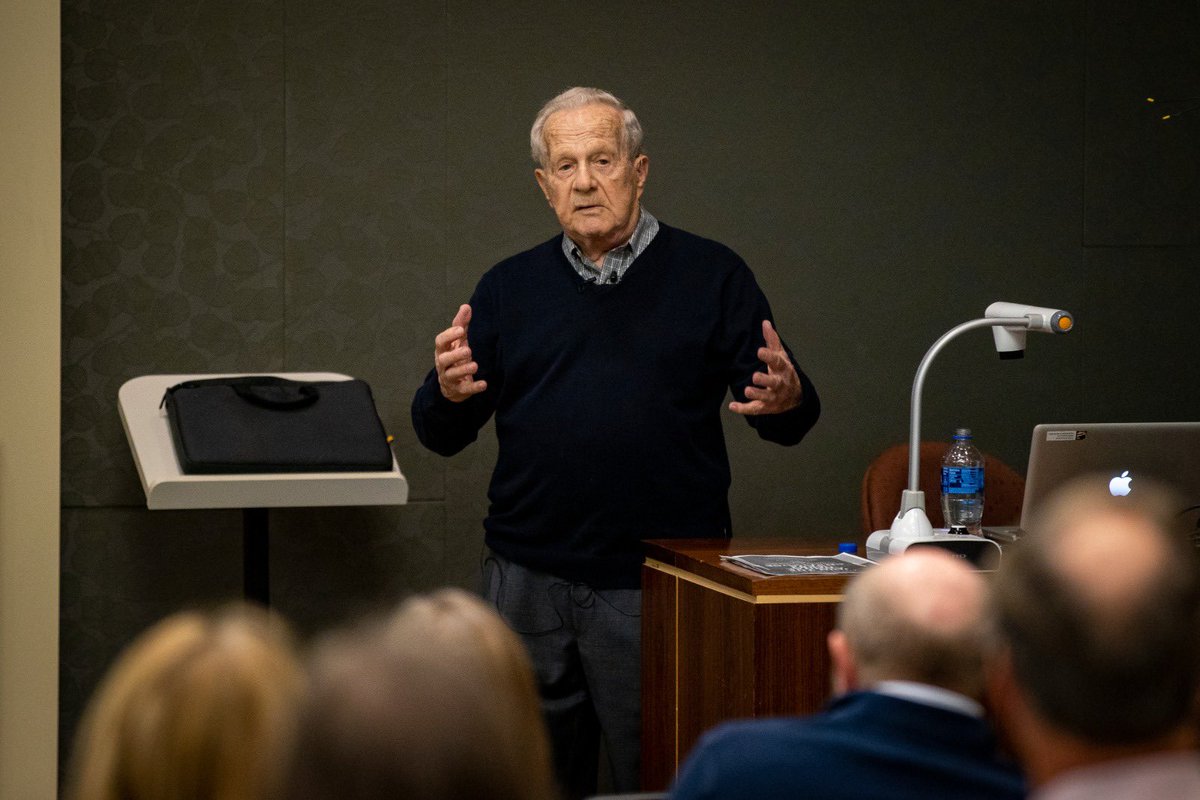 Today, we welcomed Holocaust survivor Frank Grunwald to speak to the <a href="/BallState/">Ball State</a> community about surviving Auschwitz. Mr. Grunwald's life story reminds us all to speak out against racism and anti-Semitism. I am grateful to <a href="/ballstatehonors/">Ball State Honors College</a> for sponsoring his visit to campus.