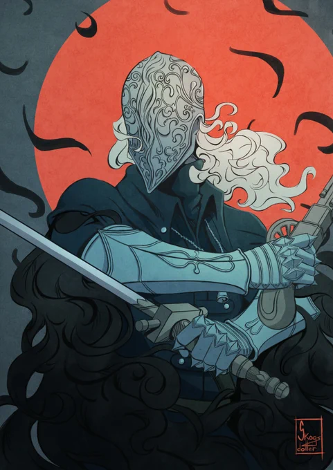 Fan art | Bloodborne - Bloody Crow of Cainhurst

Artist: @skogs_dotter 