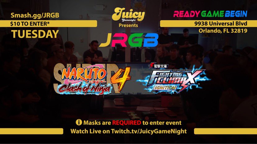 JuicyGameNight's tweet photo. Registration is live for this week’s #JuicyWeekly!
Tuesday: #SCON4 and #DBFCI at Ready Game Begin
➡️ https://t.co/GCqWtFoeoe
Thursday: #SSBU, #SSBM, #MBTL, #GGST, #TEKKEN7 & #KOFXV at Hilton Garden Inn
➡️ https://t.co/Tj2NAku8Co https://t.co/ofp6jumgrh