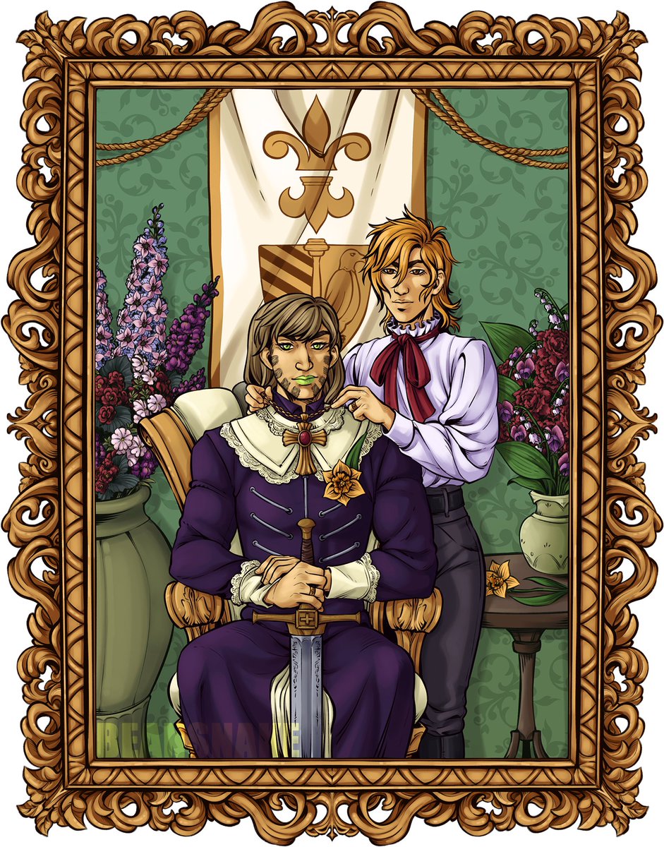 beansnake's tweet photo. a two-part commission for @riftbound, Diego and Gyro's so good, very nice, wonderful wedding portraits 💚💛

CW: strangulation https://t.co/JAHGF1KqQ0