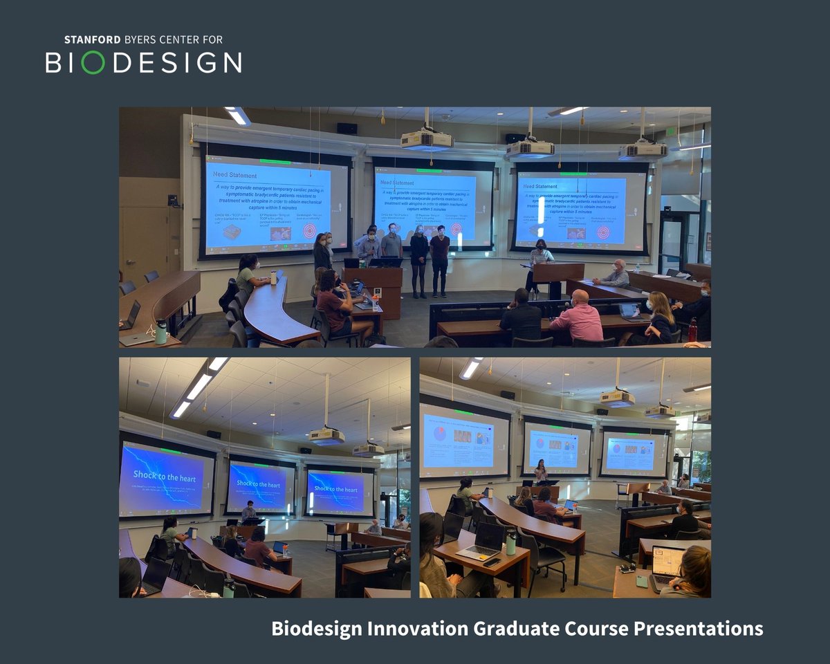 Stanford Biodesign (@subiodesign) on Twitter photo Graduate students from the #Innovation course recently presented the top three #healthtech concepts they generated through brainstorming. <a href="/JaneneFuerch/">Janene Fuerch</a>, Vic McCray, and <a href="/jameswallmd/">James Wall</a> served as panelists for the presentations and provided feedback on the concepts and next steps. Graduate students from the #Innovation course recently presented the top three #healthtech concepts they generated through brainstorming. <a href="/JaneneFuerch/">Janene Fuerch</a>, Vic McCray, and <a href="/jameswallmd/">James Wall</a> served as panelists for the presentations and provided feedback on the concepts and next steps.