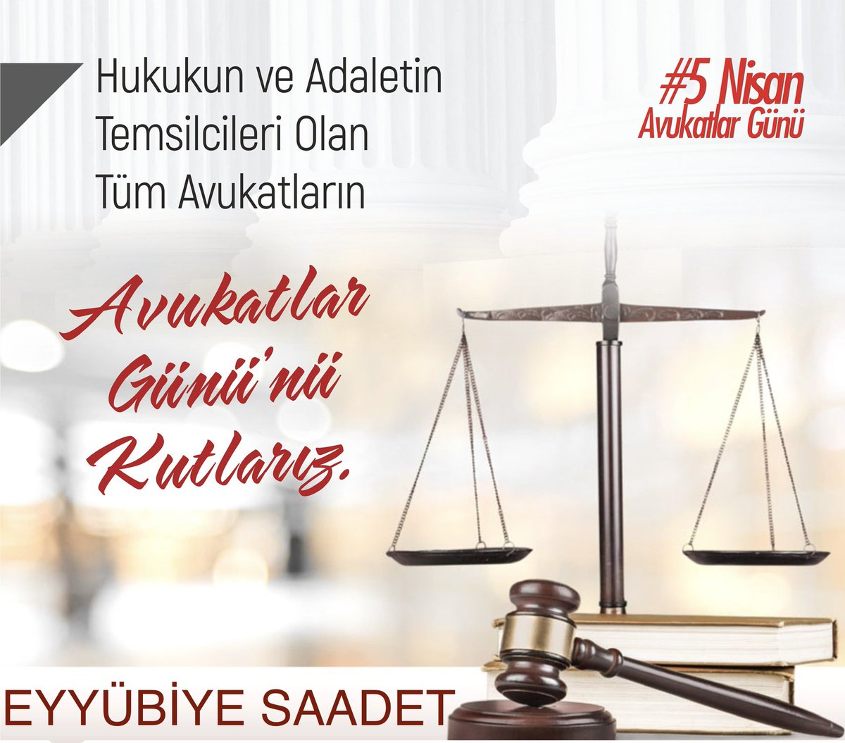 Adeletin tecellisi, İnsan hakları ve hukukun üstünlüğü için çalışan tüm Avukatlarımızın avukatlar günü kutlu olsun