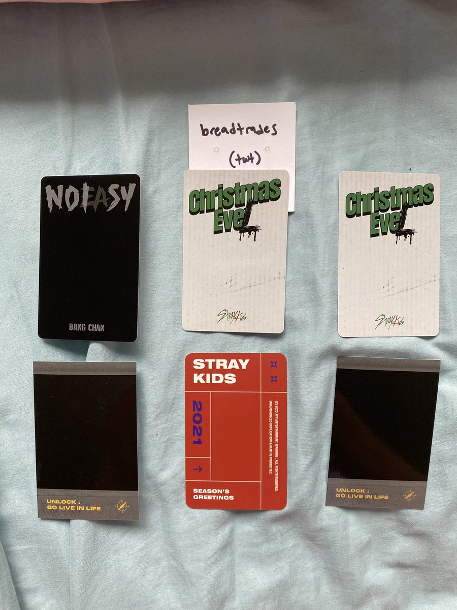 WTT/WTS!

have:
- bang chan pcs

want:
- check wishlist
OR
- $5 ($5.50 for outside us)

us/can/aus only!

<a href="/skzwtb/">Stray Kids wtb/wts only</a> <a href="/skztrade/">Stray Kids Trade</a> <a href="/straykidztrade/">Stray Kids Trading</a> <a href="/kpoptradeusa/">photocard trade & sell</a> @KTradesUSA_ 

🏷 trade sell kpop stray kids skz bc noeasy christmas evel unlock seasons greetings pc photocard bg