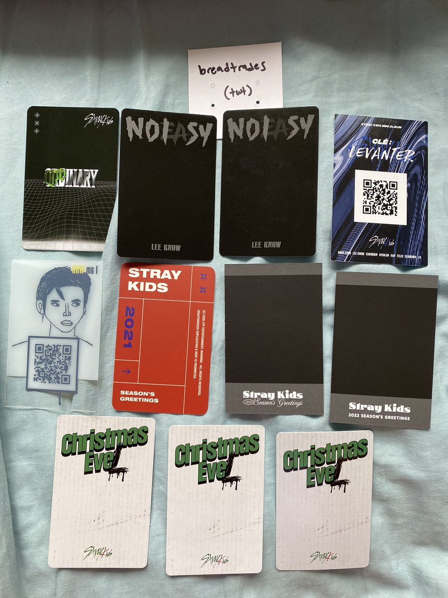 WTT/WTS!

have:
- lee know pcs

want:
- check wishlist
OR
- price on pic (+$0.50 ship)

us/can/aus only!

<a href="/skzwtb/">Stray Kids wtb/wts only</a> <a href="/skztrade/">Stray Kids Trade</a> <a href="/straykidztrade/">Stray Kids Trading</a> <a href="/kpoptradeusa/">photocard trade & sell</a> @KTradesUSA_ 

🏷 sell stray kids bg lk lee minho noeasy christmas evel unlock seasons greetings oddinary i am who photocard