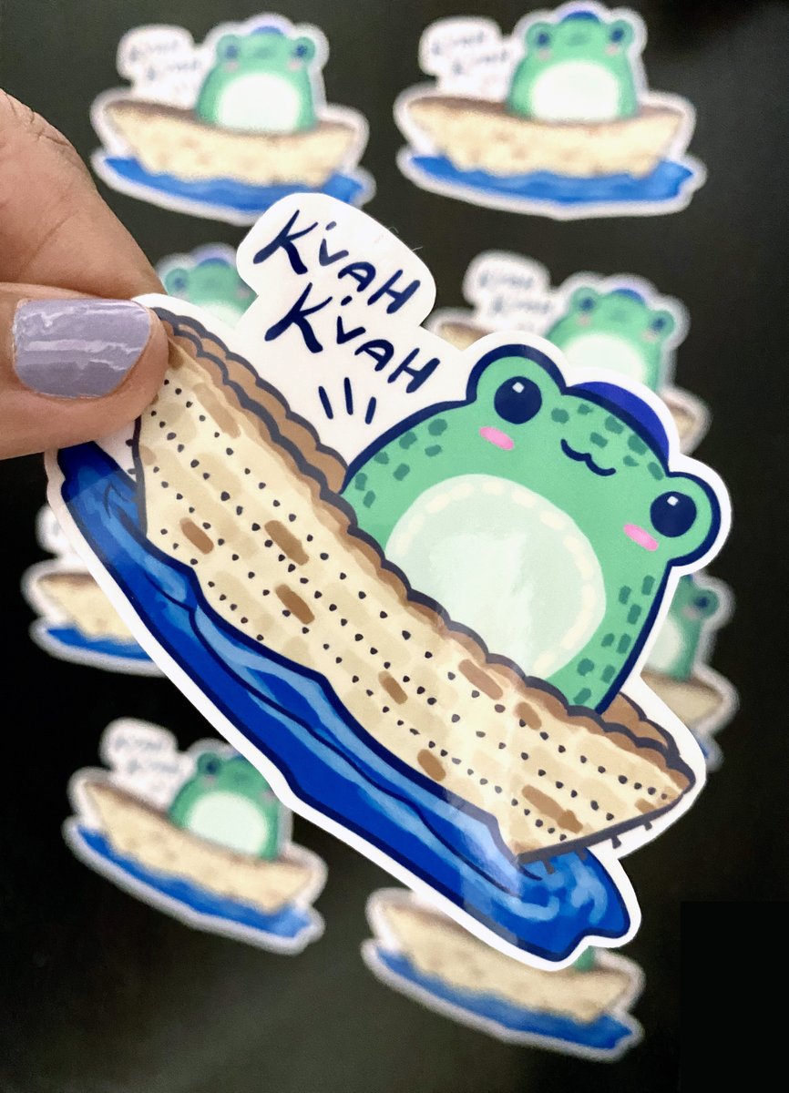 starlinex's tweet photo. 🐸✡️ When your cousin doubled-dog dares you to make a cute Passover frog you just gotta do it! His name is Tzif and he is precious
While @atarasarina isn’t officially launched yet, these little frog cuties are available EARLY! 🐸🐸
#stickershop #passover #pesach #passoverfrog https://t.co/LlZ6K3Ktpk