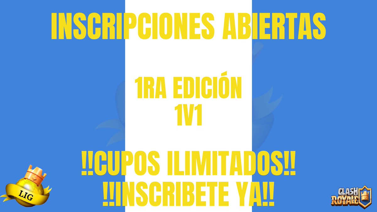 🔥!!INSCRIPCIONES ABIERTAS!!🔥
Prizepool 10$💰 (Puede aumentar)

-Cupos ilimitados 
-Tienes que ser mayor de 14 años.

REQUISITOS
Seguir a @OFSL_team 
Seguir a <a href="/LIG_GT/">L.I.G</a> 
Dar RT🔁 y Me gusta ❤️

Llena el formulario y estarás inscrito: forms.gle/7REWkbkGuLVaYW…
GRACIAS POR EL APOYO🥳