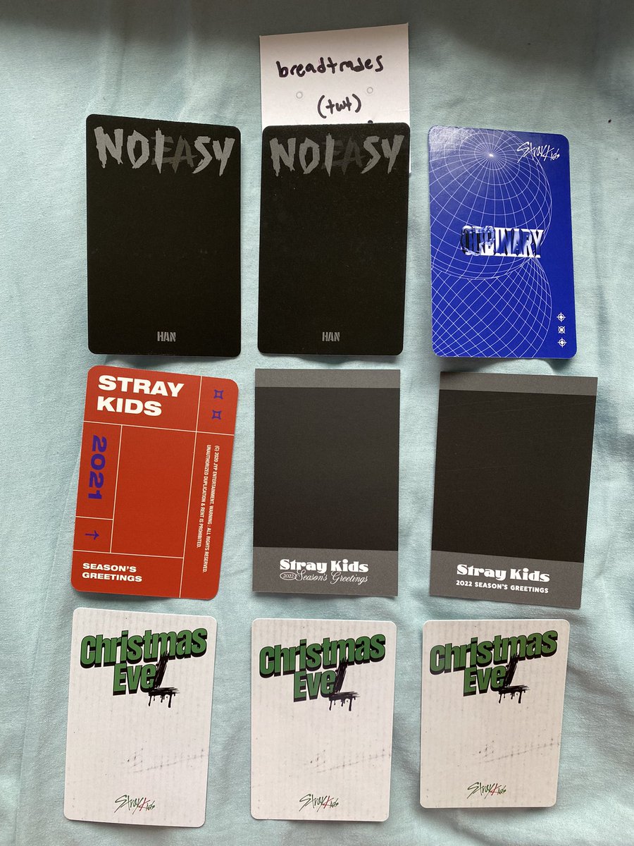 WTT/WTS!

have:
- han pcs

want:
- wishlist
OR
- price on pic (+0.5 ship)

us/can/aus only!

<a href="/skzwtb/">Stray Kids wtb/wts only</a> <a href="/skztrade/">Stray Kids Trade</a> <a href="/straykidztrade/">Stray Kids Trading</a> <a href="/kpoptradeusa/">photocard trade & sell</a> @KTradesUSA_ 

🏷 trade sell kpop stray kids skz hj jisung noeasy christmas evel oddinary seasons greetings pc photocard bg 2021 2022 album