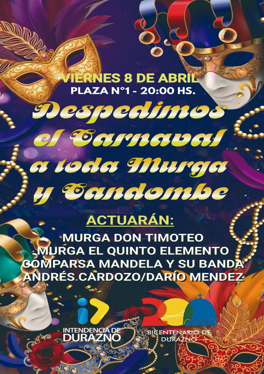 Arrimate y disfruta de un cierre de carnaval 100 por 100 local !!!!