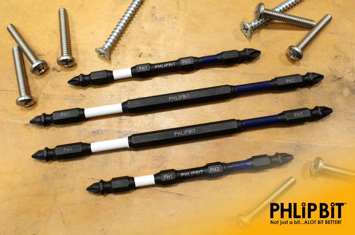 TurnXTools's tweet photo. Our Classic Series just got a new addition! Introducing our PH1-PH2 double ended PHLiPBiT. Driving Phillips screws just got easier. Comes in 2 sizes: 4 &amp; 6".

See here: https://t.co/Sza3yynSP0

#phlipbit #impactbit #carpentrywork #woodworking #powertools #cabinetmaking #carpentry https://t.co/FxygKQ2dlj