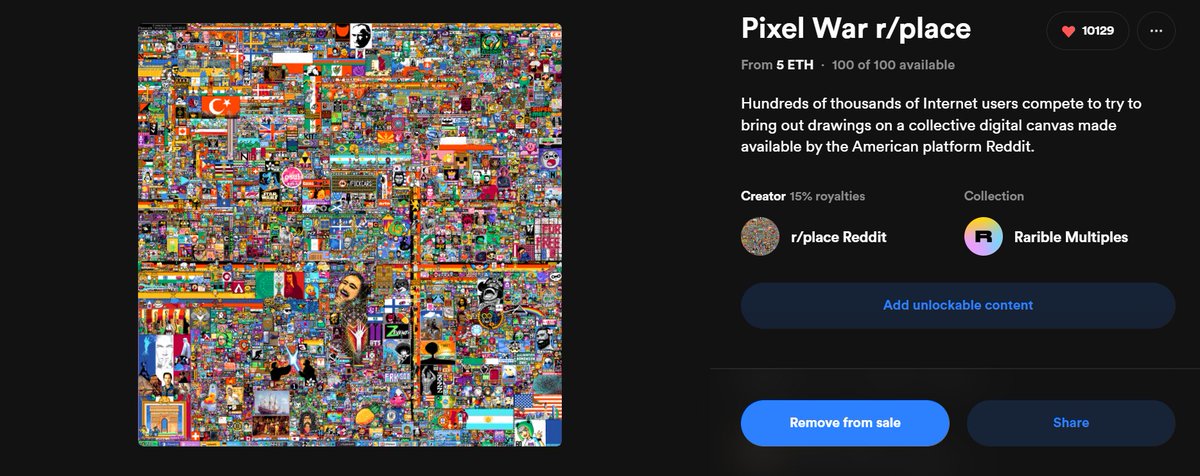 sizebackwolf's tweet image. OMG 10000 likes ! NFT r/place Reddit #pixelwar #RedditPlace @ZeratoR @Kammeto @Lockl34r @Sardoche_Lol @RslashFrance