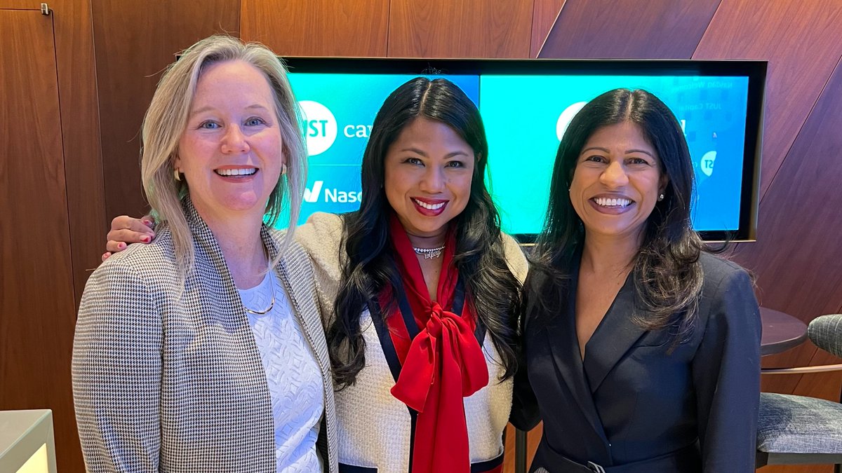 ChristyP_CPO's tweet photo. Such an honor to discuss ways to build a more equitable, inclusive workplace with @Sharon_Epperson, @MarissaAndrada, and @LataReddy as part of the @JustCapital “Future of JUST Work” panel. I even got to participate in the @Nasdaq closing bell ceremony! #IAmIntel https://t.co/uuafyA0U1R