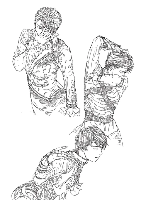 <線画ver.>

描き込み楽しすぎて色塗りにたどり着けなくなっちゃった…😂 