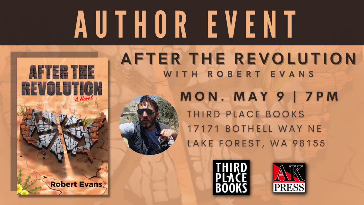 🔥 SEATTLE FRIENDS &amp; COMRADES! 
On Monday, May 9th at 7pm, <a href="/ThirdPlaceBooks/">Third Place Books</a> will be hosting an author event for the release of After the Revolution by <a href="/IwriteOK/">Robert Evans (The Only Robert Evans)</a>! 
Register here: thirdplacebooks.com/event/robert-e…