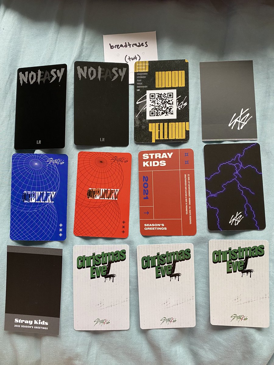 WTT/WTS!

have:
- i.n pcs

want:
- wishlist
OR
- price on pic (+0.5 ship)

us/can/aus only!

<a href="/skzwtb/">Stray Kids wtb/wts only</a> <a href="/skztrade/">Stray Kids Trade</a> <a href="/straykidztrade/">Stray Kids Trading</a> <a href="/kpoptradeusa/">photocard trade & sell</a> @KTradesUSA_ 

🏷 trade sell kpop stray kids skz yj yang jeongin noeasy christmas evel yellow wood oddinary seasons greetings pc photocard