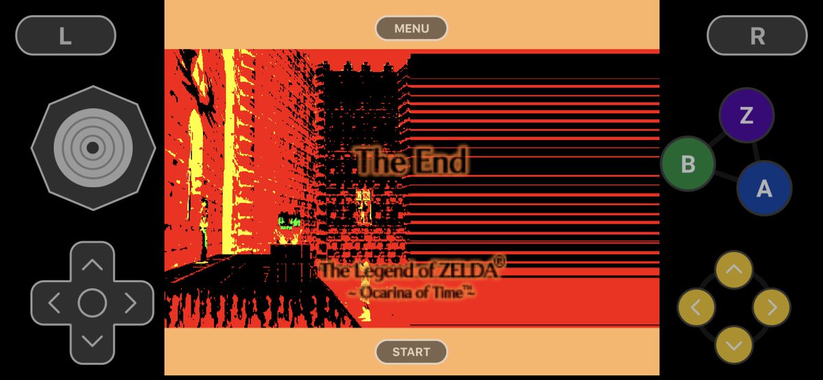 future_memory_'s tweet image. the universe is sending me a sign w/ this glitched Zelda:OOT ending 😂