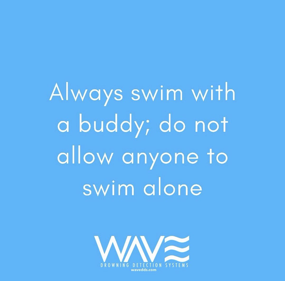 Water safety tip: NEVER SWIM ALONE.
Always swim with a buddy.

#wavedrowningdetection #drowningprevention #drowningmyths #drowningfacts #watersafety #drowningawareness #swimming #nomoreunder #layersofprotection