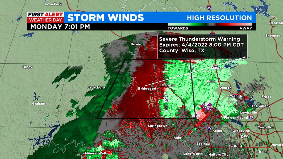 cbs11jeffrey's tweet image. 7:02p A T'storm Warning out for #WiseCo until 8pm because of wind threat (60mph possible)
#txwx #cbs11wx #dfwwx