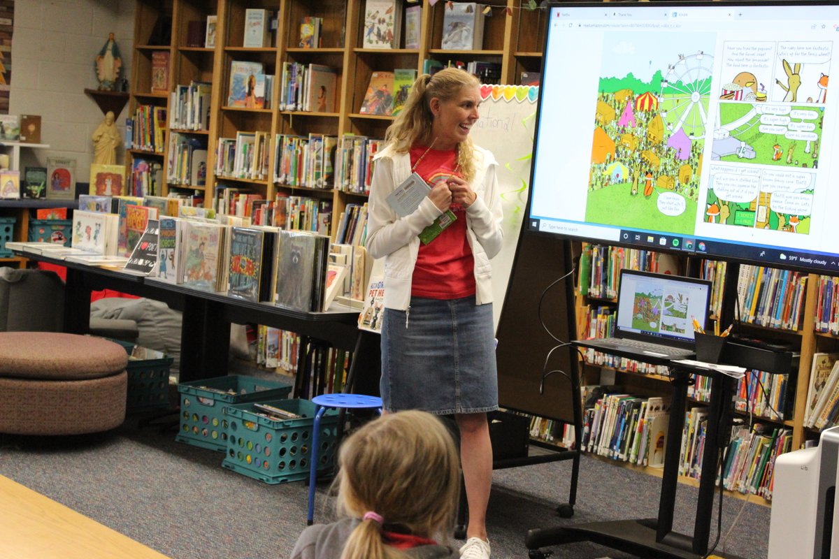 stvincentschool's tweet photo. St. Vincent School celebrates School Library Month with our #SVLibrary Week highlights. Today the 3rd grade class enjoyed Mrs. Zanarini reading with them in class. https://t.co/4VOMRDwP9n