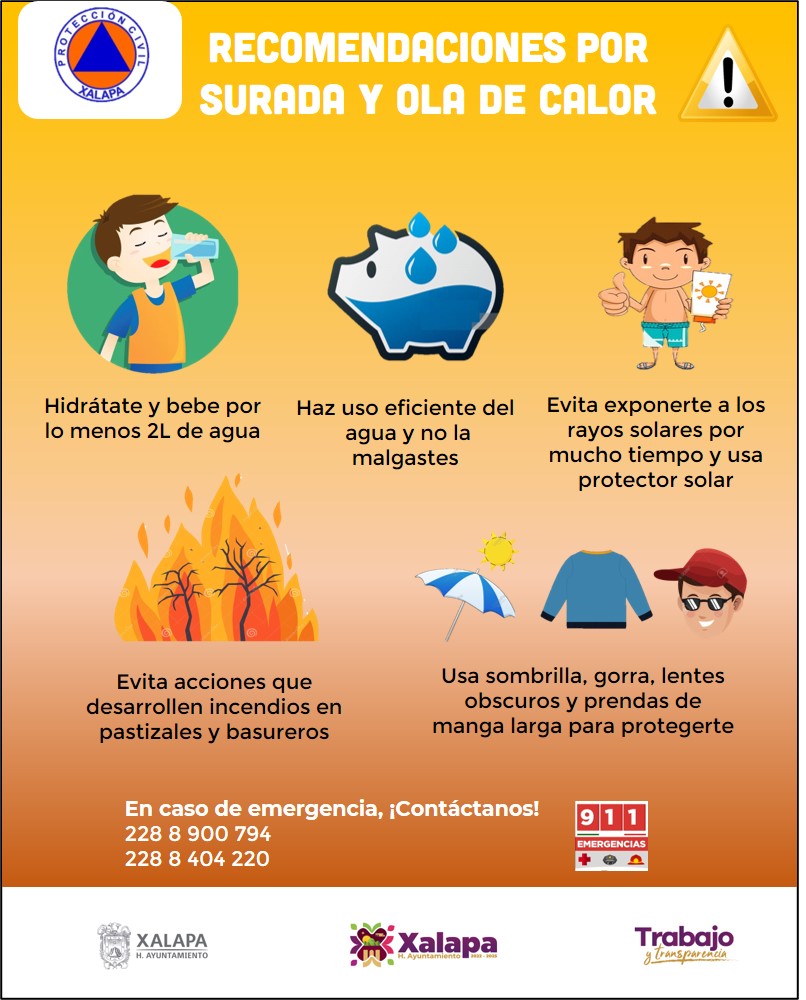 pc_xal's tweet photo. #Recomendaciones por Ola de Calor  para la Región de Xalapa.
#TrabajoYTransparencia
#PCXalapa
#Xalapa https://t.co/1epxSFhIkh