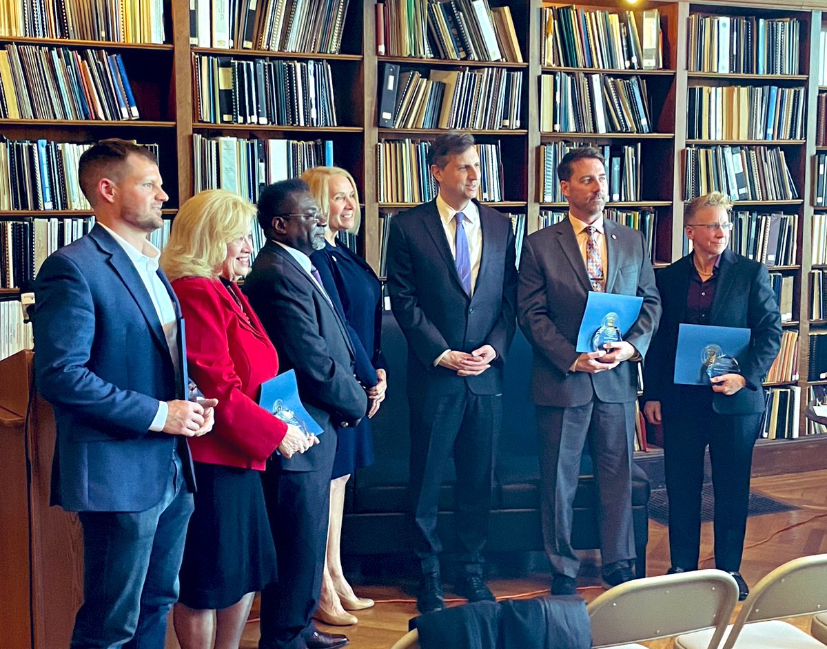 MargaretABrooks's tweet photo. I was deeply honored to be  among the 6 individuals recognized at RI State House today with a 2022 @RITreasury Distinguished Service Award by @SethMagaziner for my financial literacy leadership and advocacy work! #FinancialLiteracy #FinLit #FinLitRI #Award https://t.co/edX5raQnQR