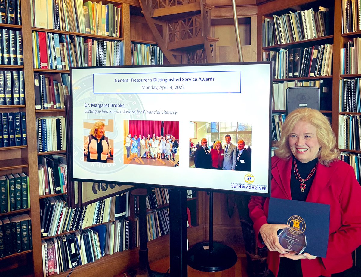 I was deeply honored to be  among the 6 individuals recognized at RI State House today with a 2022 <a href="/RITreasury/">Rhode Island General Treasurer James A. Diossa</a> Distinguished Service Award by <a href="/SethMagaziner/">Seth Magaziner</a> for my financial literacy leadership and advocacy work! #FinancialLiteracy #FinLit #FinLitRI #Award