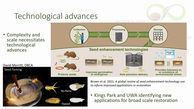 Another cool graphic by CAM Graphics @craig_miskell from @wrigley_damian's #APCC13 talk - showcasing work by the @SeedPartnership at @kingspark_wa @Science_DBCA and @UWAresearch on seed technology by @Vanessa_Brown_s and others. @ANPlantC