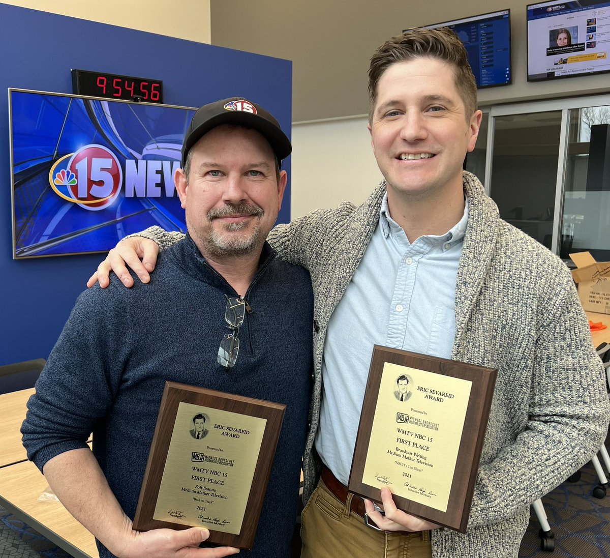 TheTimReport's tweet photo. We tell stories🗣
Photographer Curt & I make a pretty good team. The Midwest Broadcast Journalists Association thinks so, too.
We won 1st place for:
Best Writing🥇
Soft Feature🥇
He shoots ‘em, I write ‘em, and hopefully you love ‘em ❤️😃
#MJC22 #GrayProud @nbc15_madison https://t.co/To4lzkd0y8