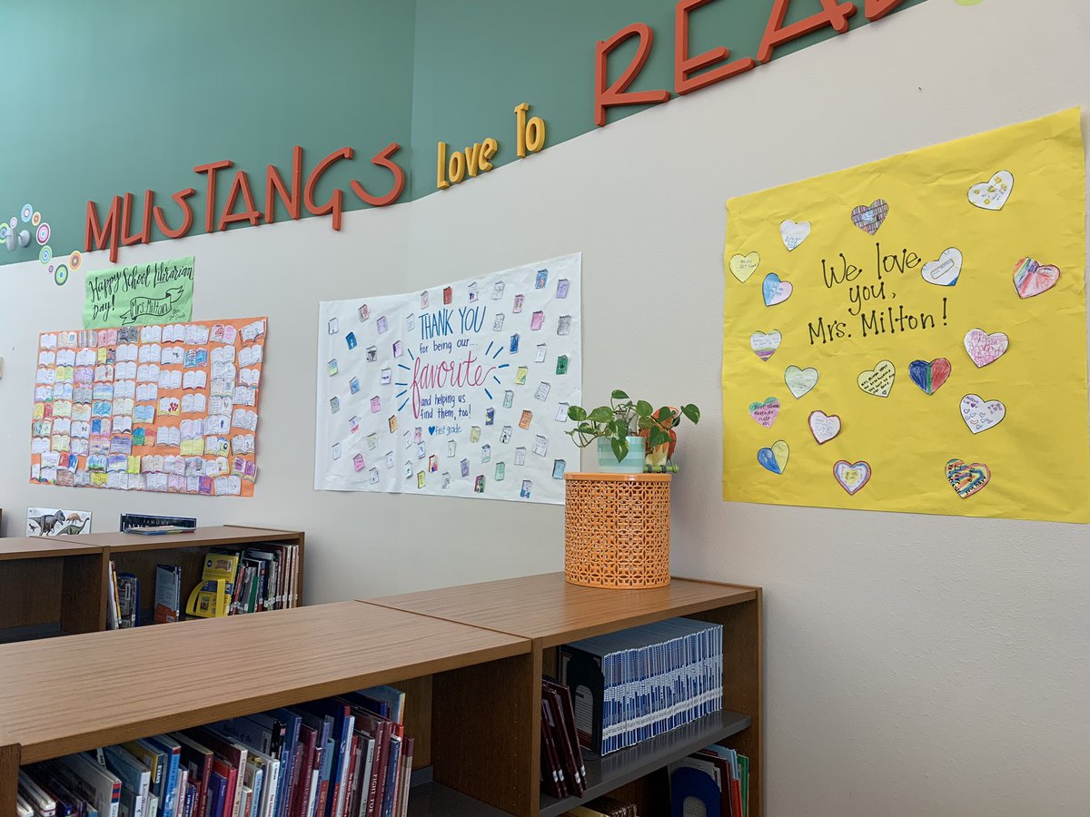 Kelley Milton (@oaplibrarian) on Twitter photo Busy day in the Peterson Library! Finishing 2nd Grade Green Screen Book reviews, 4th Grade Poetry Slam, and #NationalSchoolLibrarianDay!
Thank you <a href="/OAPetersonNISD/">O.A. Peterson Elementary</a> & <a href="/OAPPTA/">O.A. Peterson PTA</a> for making me feel so special! I ❤️❤️❤️my job! Busy day in the Peterson Library! Finishing 2nd Grade Green Screen Book reviews, 4th Grade Poetry Slam, and #NationalSchoolLibrarianDay!
Thank you <a href="/OAPetersonNISD/">O.A. Peterson Elementary</a> & <a href="/OAPPTA/">O.A. Peterson PTA</a> for making me feel so special! I ❤️❤️❤️my job!
