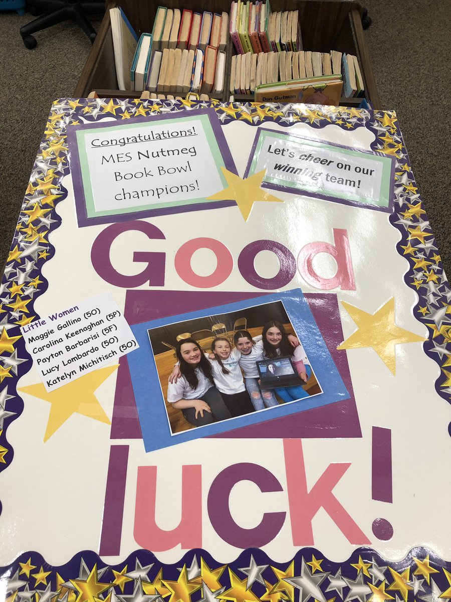 Our MES Book Bowl team: Little Women is getting ready to compete in the Region 15 Book Bowl. When and where? Tuesday, April 5th at 6pm at the PHS auditorium. Can’t wait to cheer them on. 📚🙌👏❤️😀