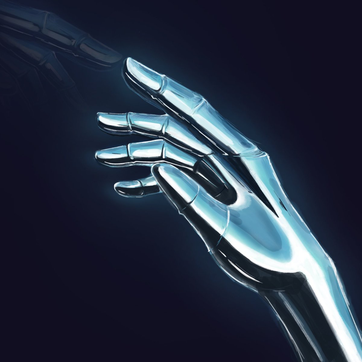 Going to post more of my art here 😌.
Hand study from the chrome collection:
______🕳🪐✨

#NFT #NFTartist #illustration