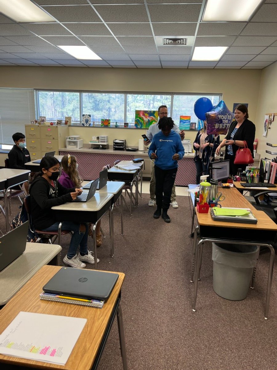 Ms. Warlick's 5th grade science class was celebrated by making awesome progress with Study Island.