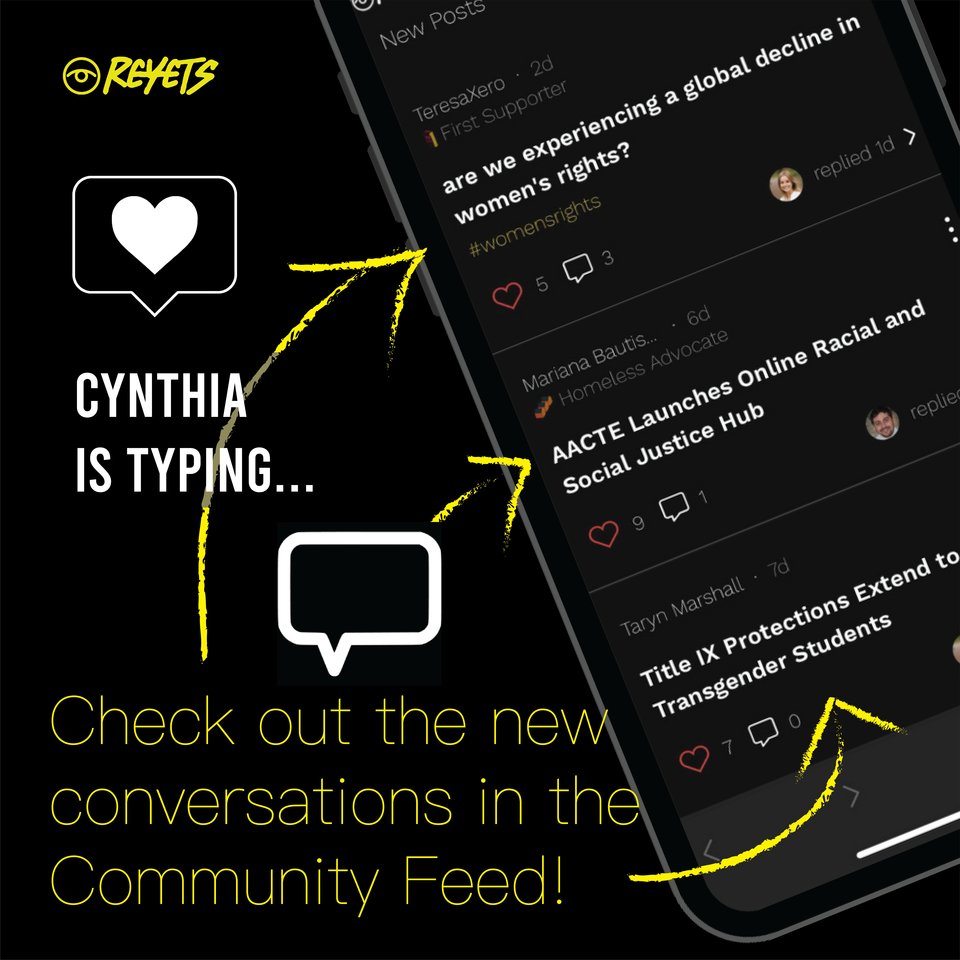 reyets's tweet photo. Take a look at what's new in our community feed! We have new convos and added categories so you'll be better engaged with our social justice community. Download the Reyets app to join the conversation!
#knowyourreyets #reyets #blm #socialjustice https://t.co/fPyUBkVKrp