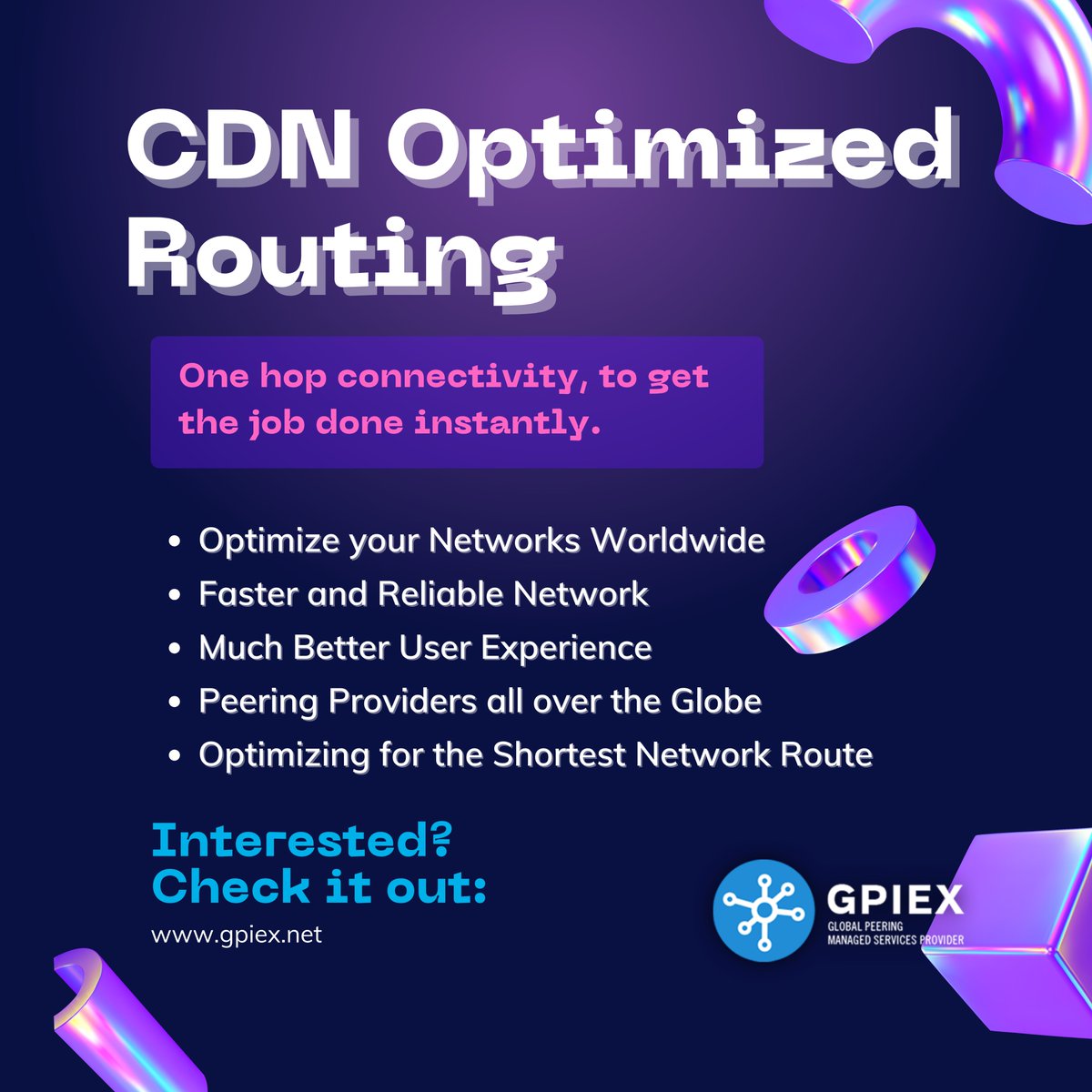 gpiexnet's tweet image. Our modern content delivery networks (CDNs) are multi-purpose solutions that immediately increase connectivity and create more reliable communications.

gpiex.net/services/cdn-o… 

#cdnoptimized #cdnrouting #globalpeeringprovider #globalpeering #globalpeeringusa #vpcconnections