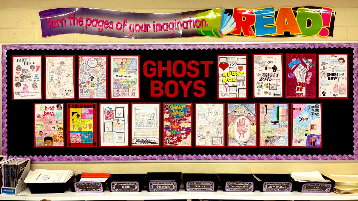 Students created excellent one-pagers illustrating their understanding of systemic racism and other key elements  in the the novel, Ghost Boys.👊🏽👊🏾👊🏿#ghostboys #literacy #novelstudy #systemicracism #BLM