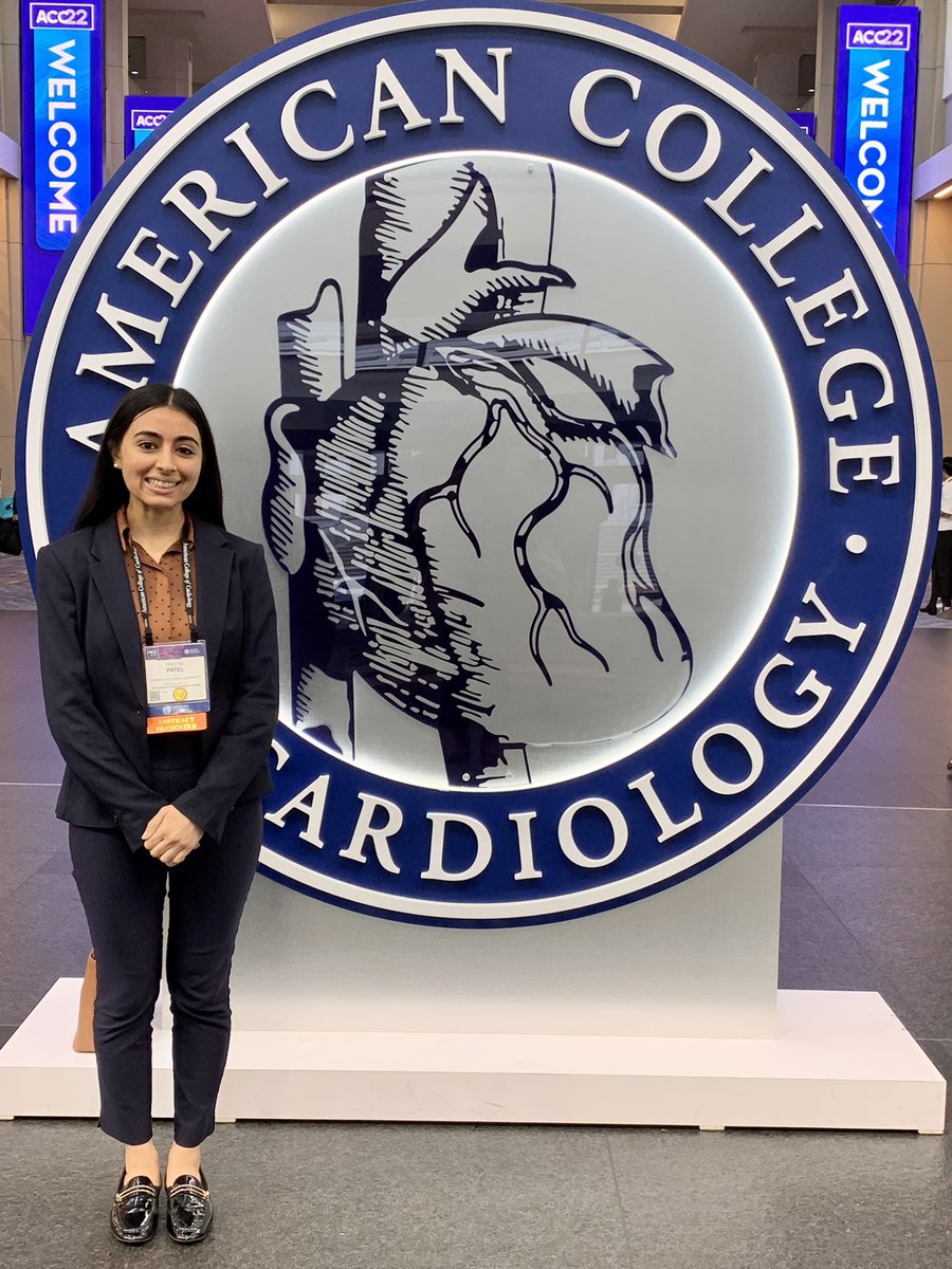 Preeyal_P's tweet photo. Feeling beyond grateful for the opportunity to present our research and learn from so many incredible role models at #ACC22. Leaving feeling incredibly inspired and motivated! #ACCMedStudent https://t.co/6r8hilyabH
